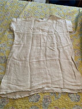Elizabeth Suzann Georgia dress in cream linen (damaged; see listing for details)